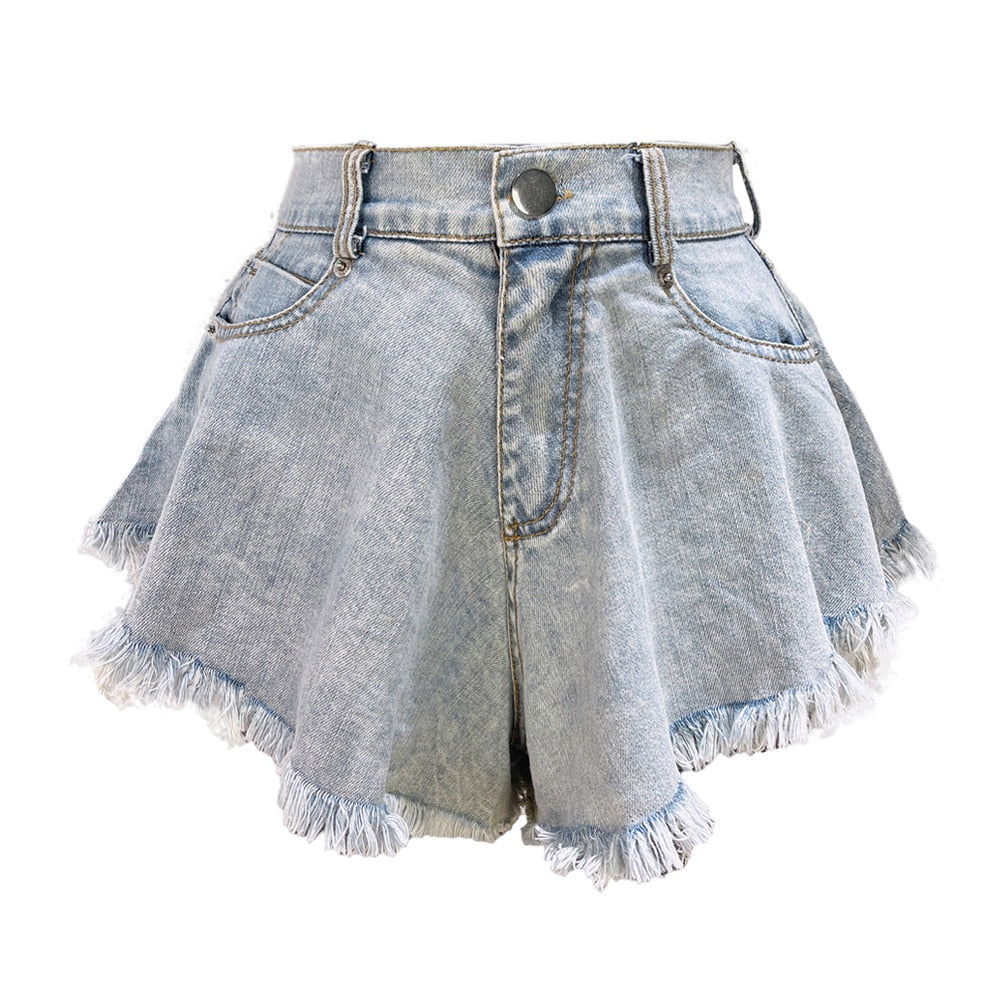 Dámské volné denim šortky