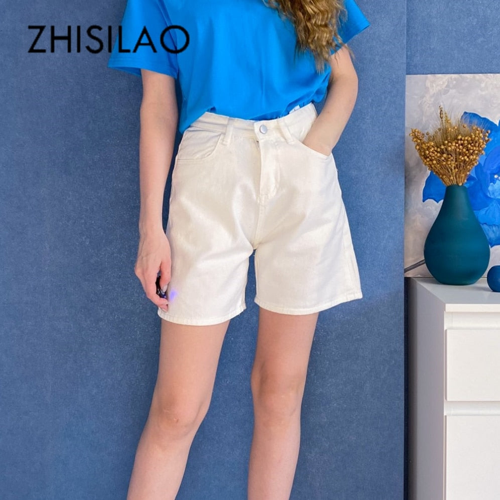 Dámské dlouhé denim kraťasy