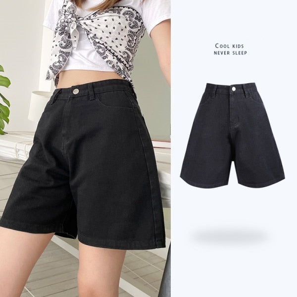 Dámské dlouhé denim kraťasy