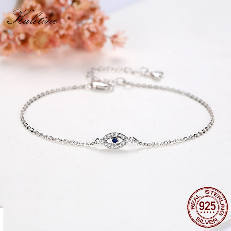 Stříbrný náramek Evil eye