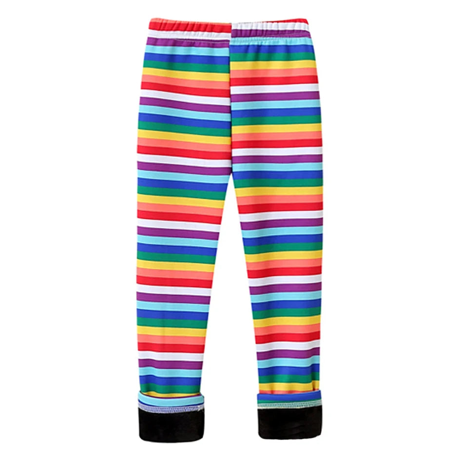 Dívčí zateplené legíny se vzorem