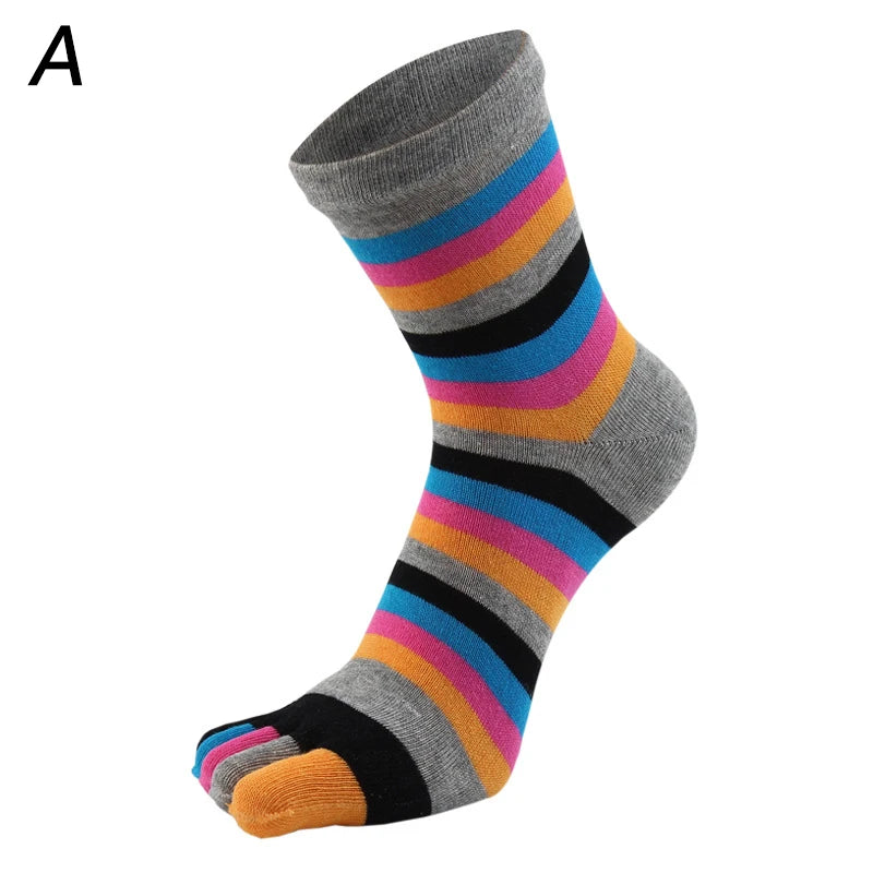 Unisex pruhované prstové ponožky