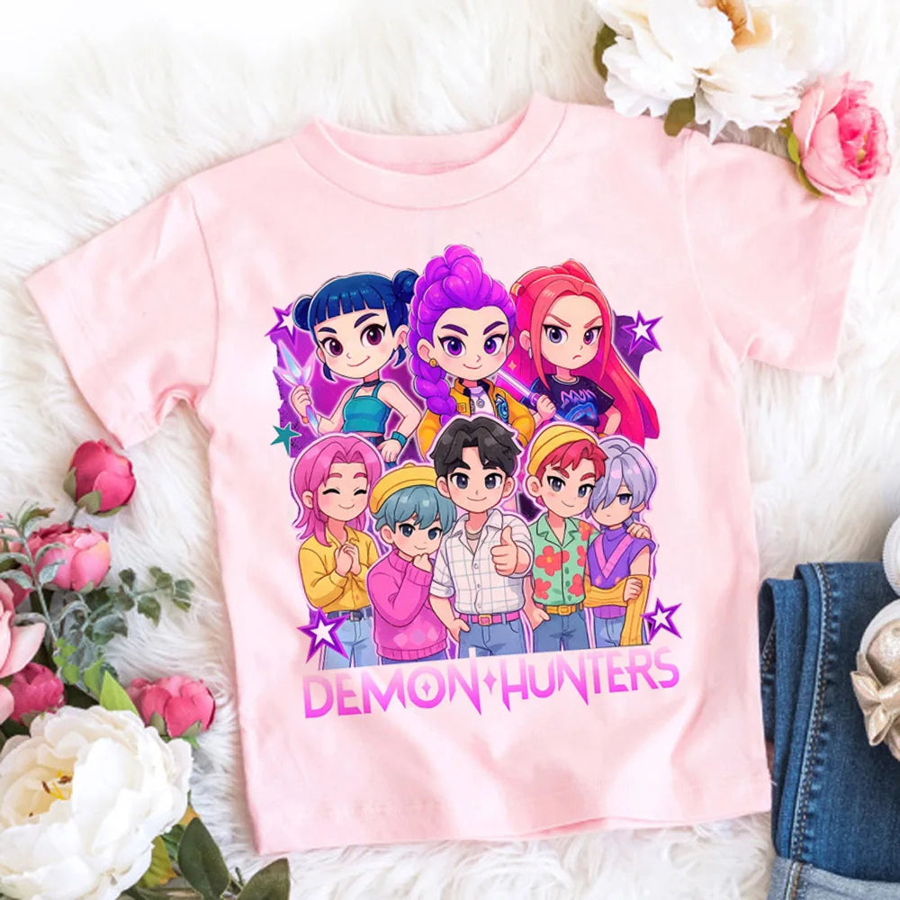 Dívčí triko Demon Hunters růžové