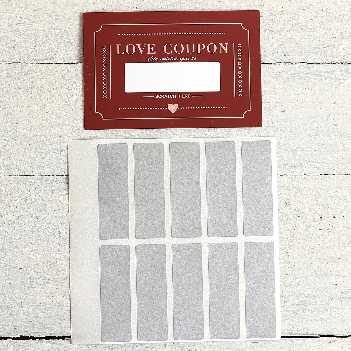Stírací kupóny lásky DIY