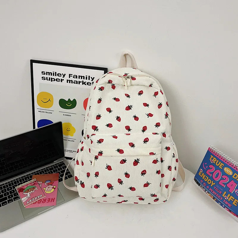 Školní batoh s jahodami
