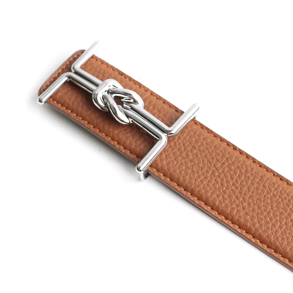 Pánský kožený pásek se zamotanou přezkou