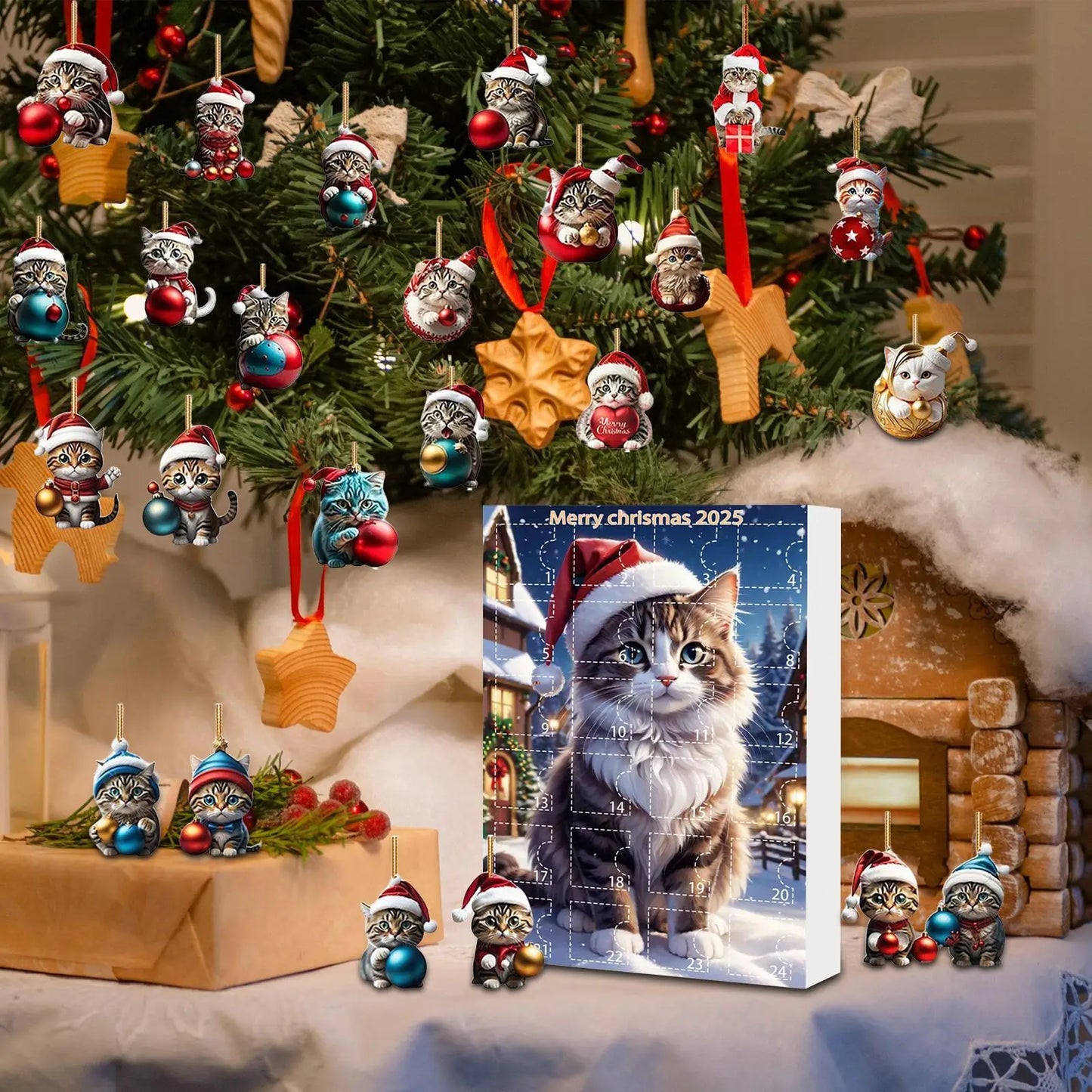Adventní kalendář Kočičí ozdoby