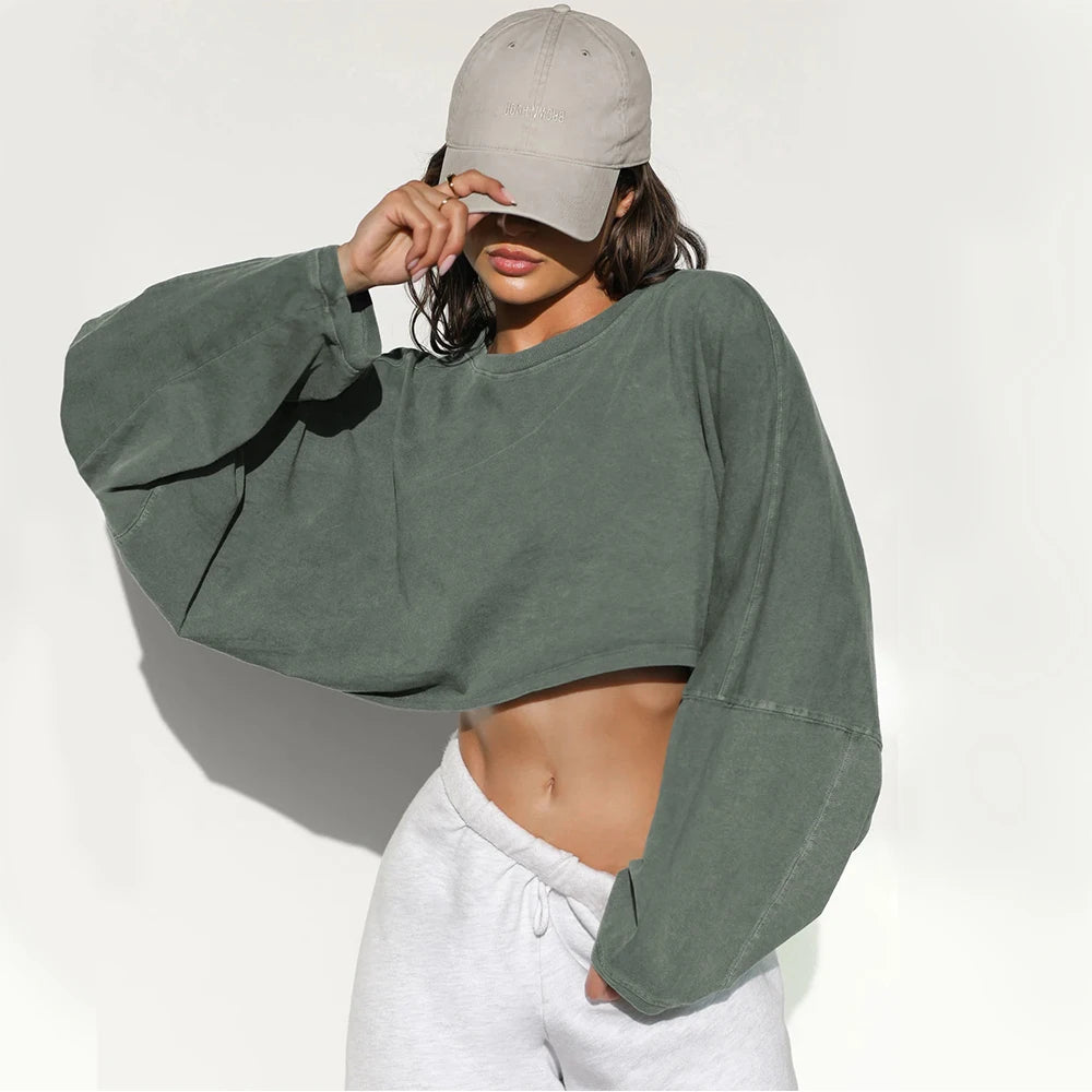 Dámská sportovní croptop mikina