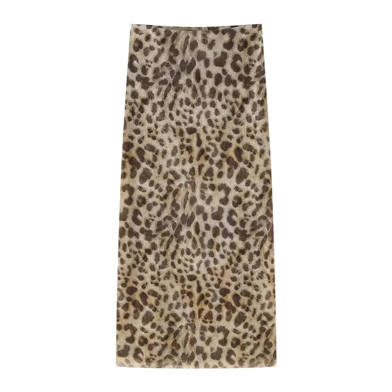 Leopardí maxi sukně