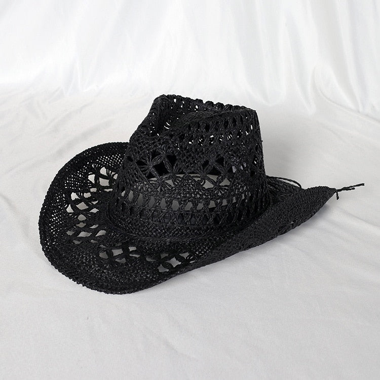 Unisex kovbojský slaměný klobouk