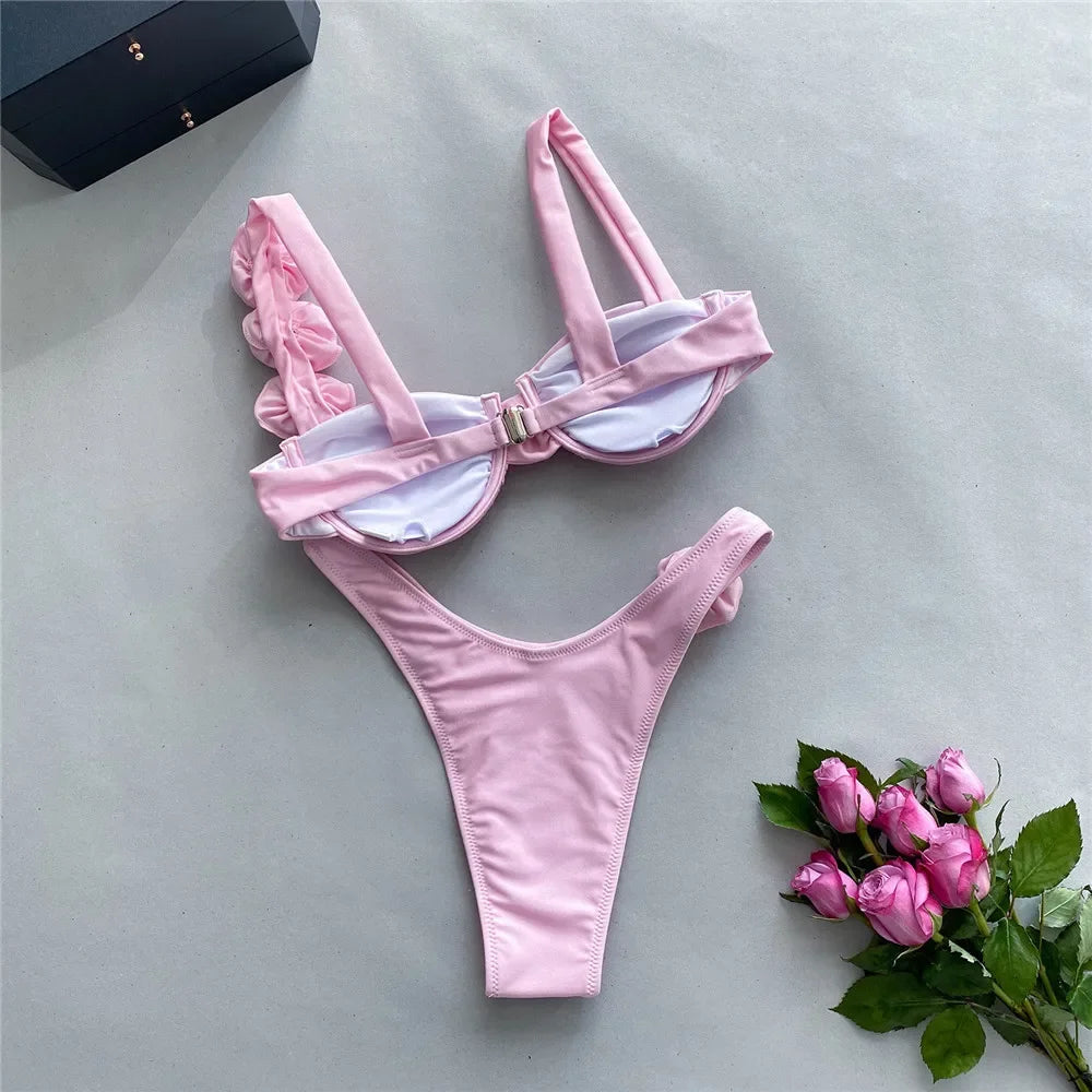 Dámské bikiny s květinou