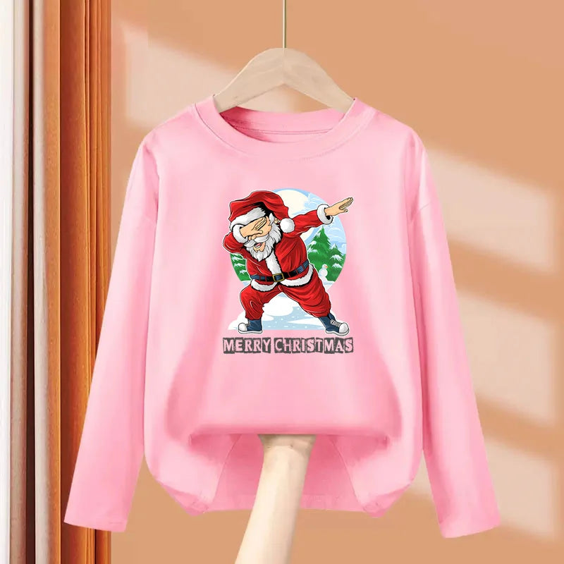 Dětské vánoční triko se Santou