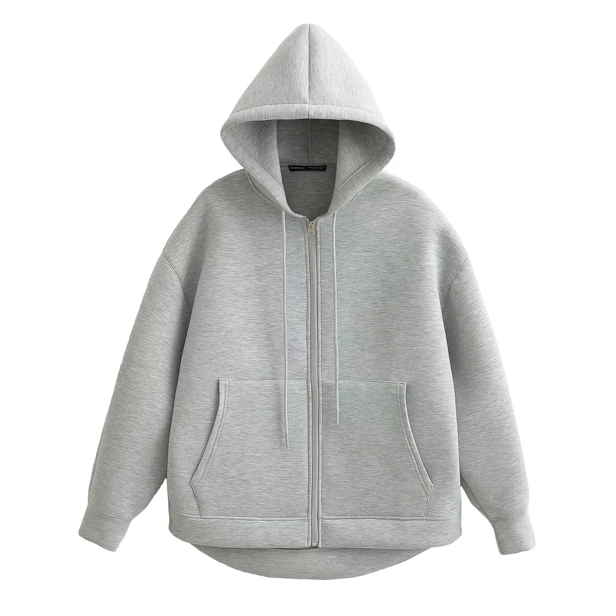 Dámská oversize mikina s kapucí, světle šedá