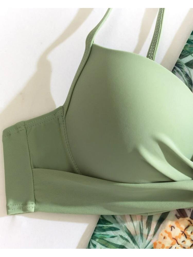 Dámské bikiny s květy s přehozem