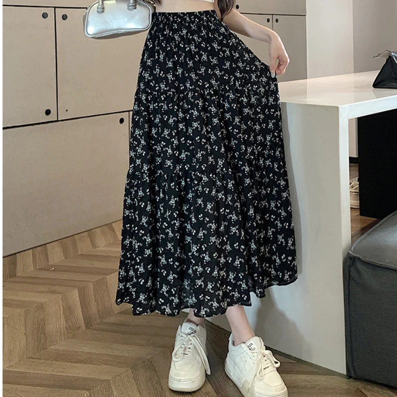 Dámská maxi sukně s květinou