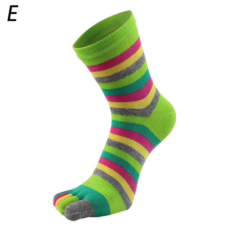 Unisex pruhované prstové ponožky