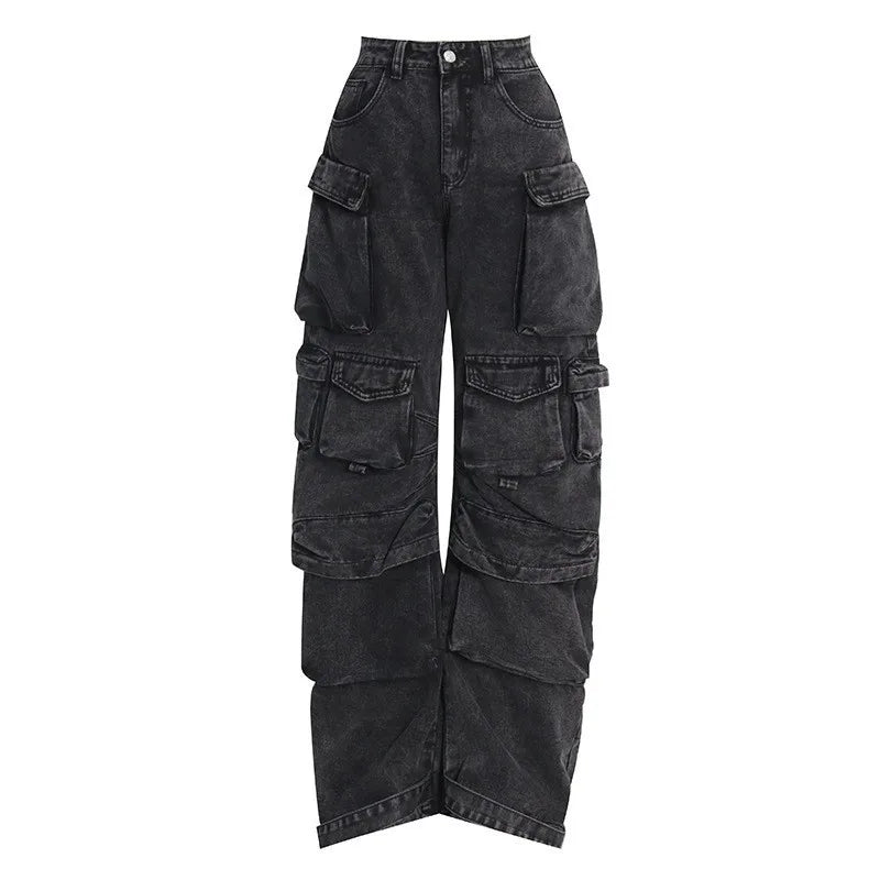 Dámské denim baggy kalhoty