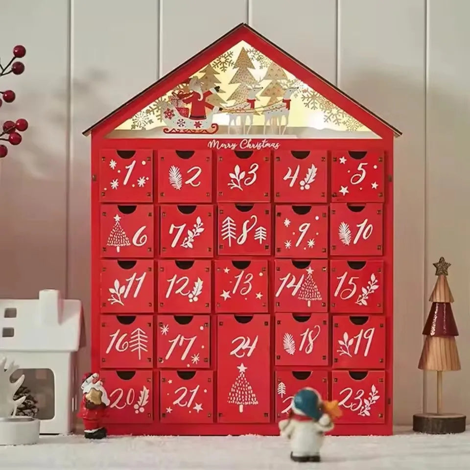 Dřevěný adventní kalendář