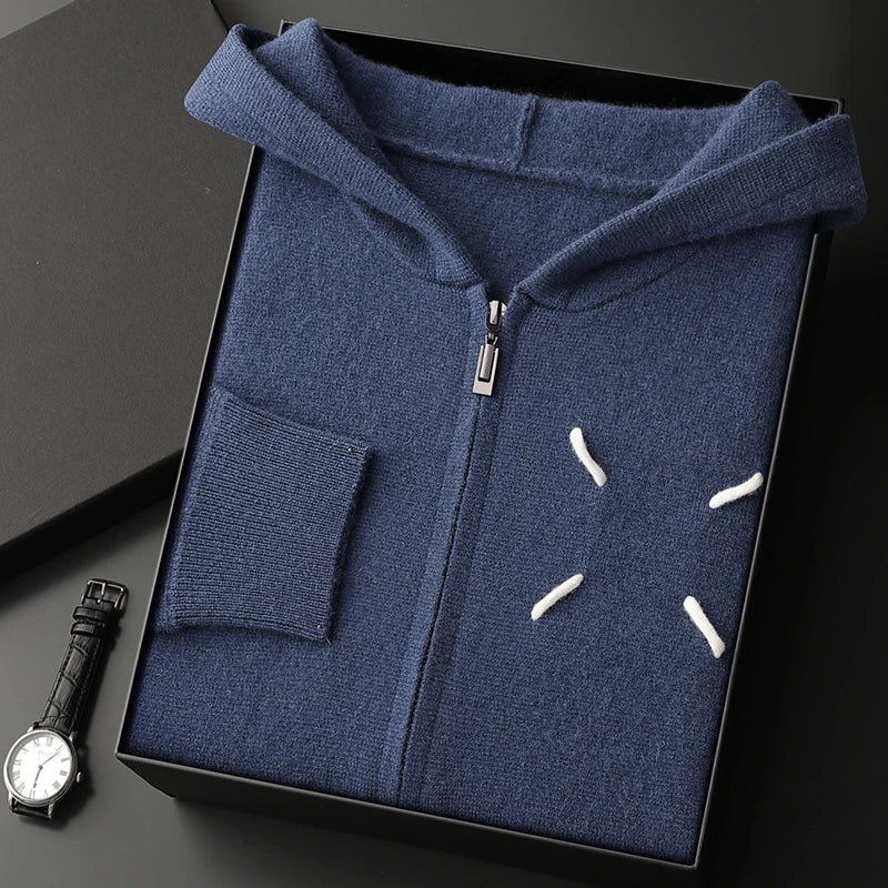 Pánský kardigan na zip s kašmírem