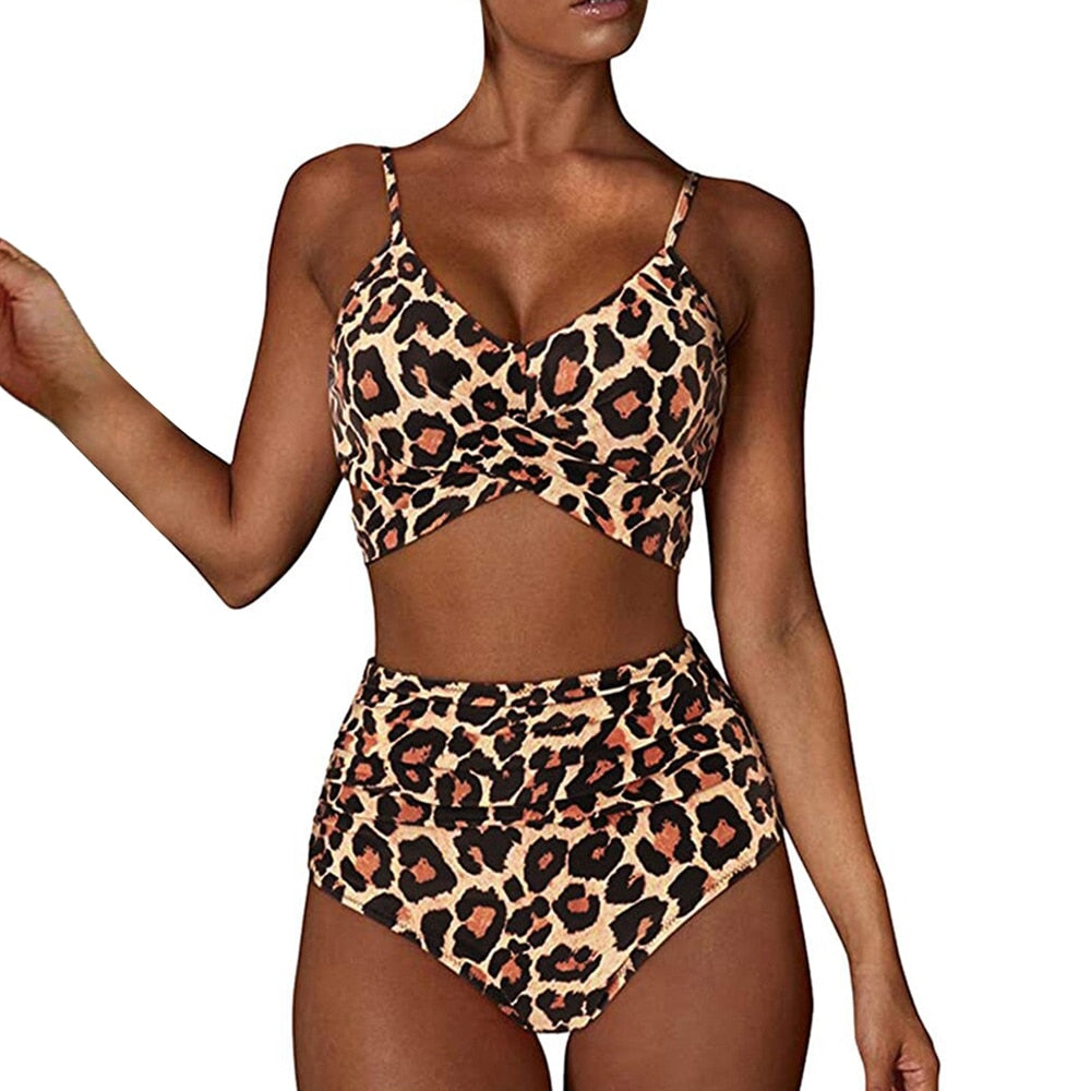 Dámské high waisted plavky se vzorem