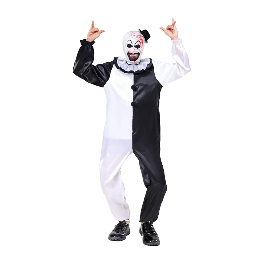 Unisex kostým černobílý klaun