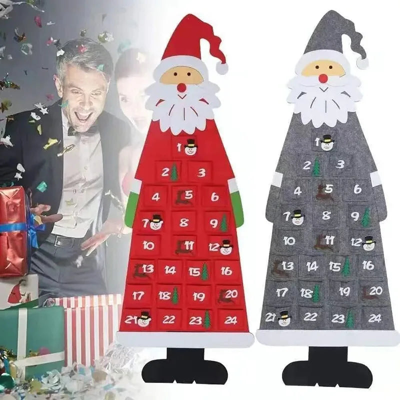 Visící adventní kalendář Santa
