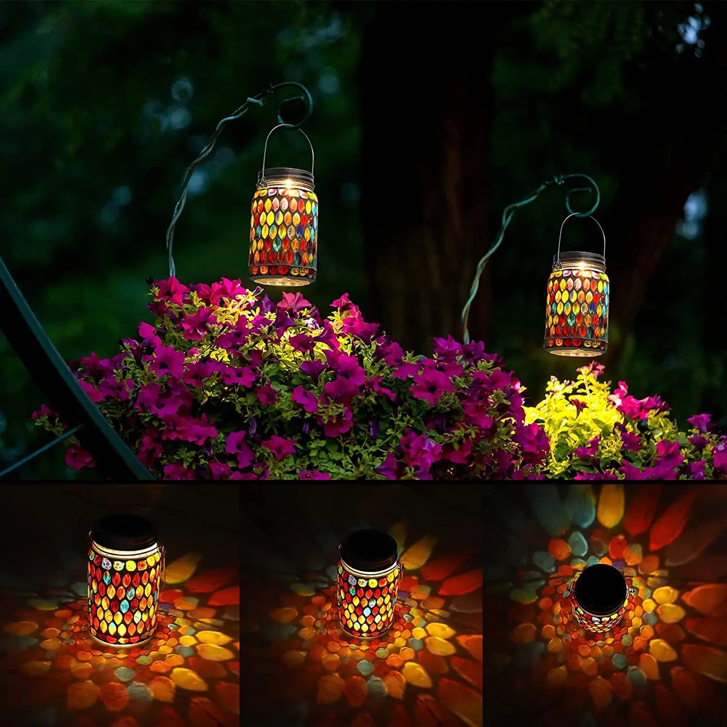 Solární mozaiková lampa na zahradu