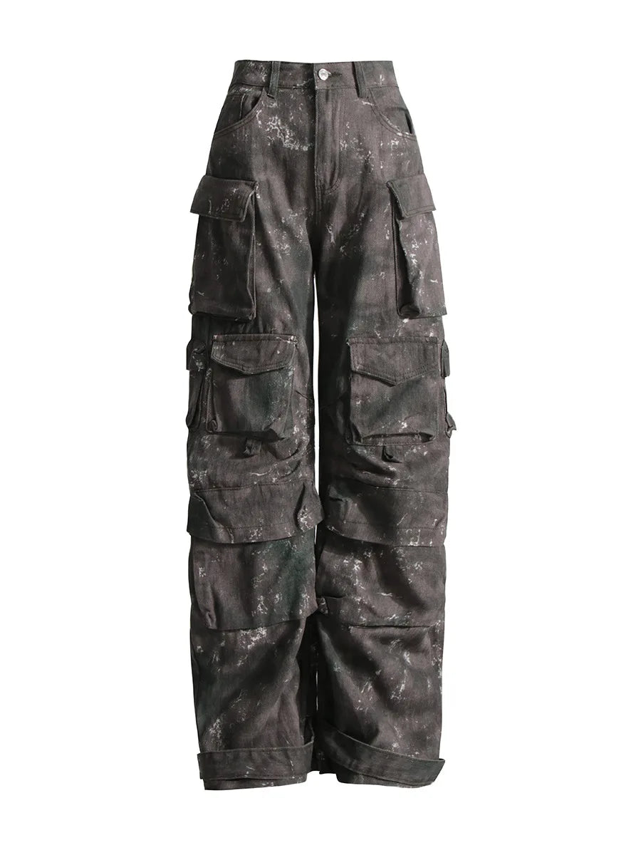 Dámské denim baggy kalhoty