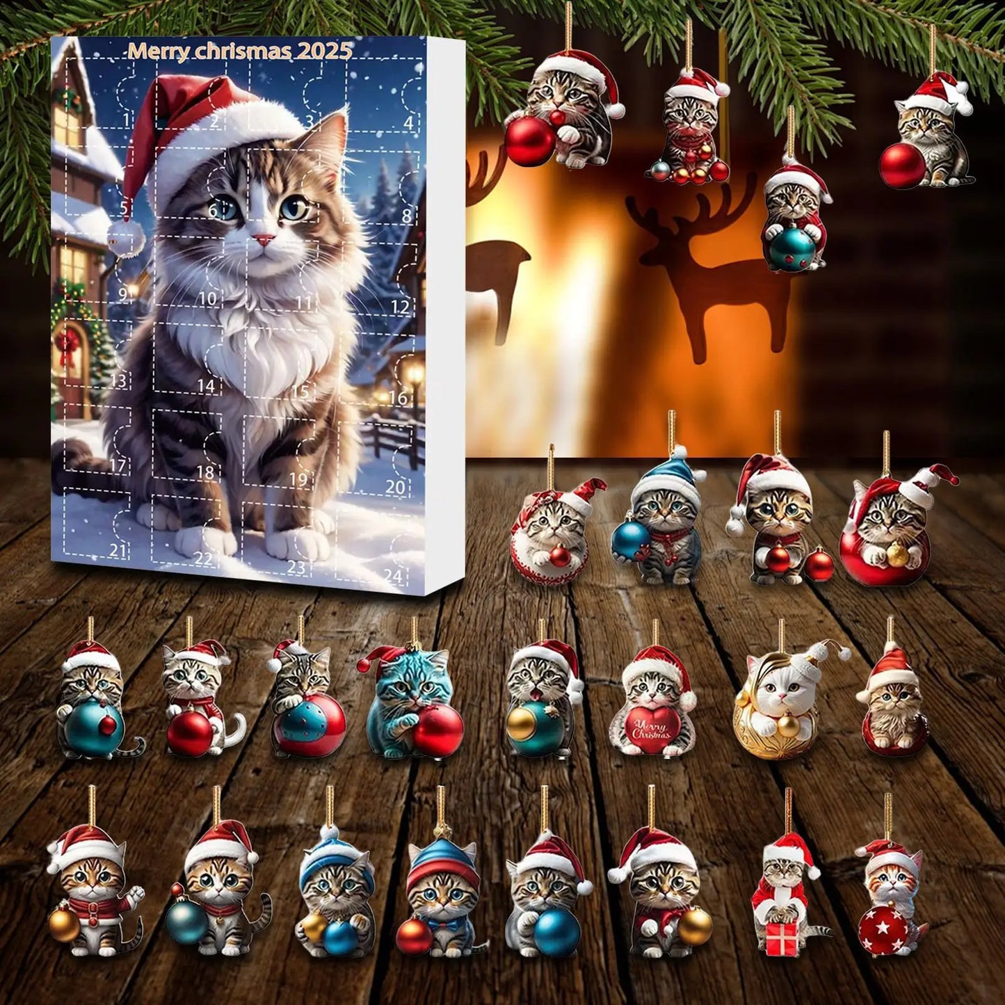 Adventní kalendář Kočičí ozdoby