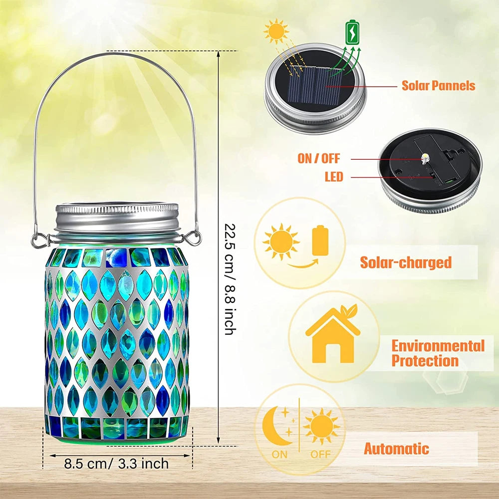 Solární mozaiková lampa na zahradu