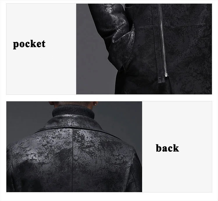 Pánská dlouhá kožená bunda