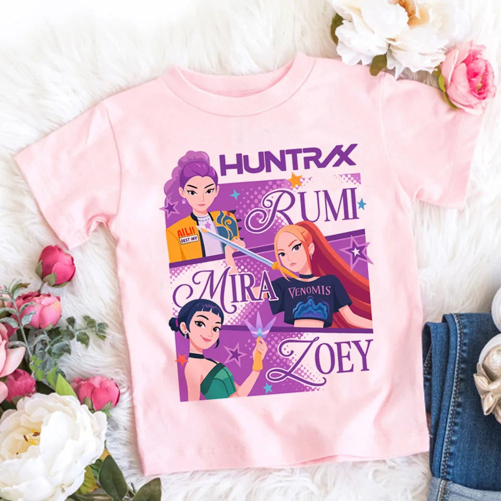 Dívčí triko Demon Hunters růžové