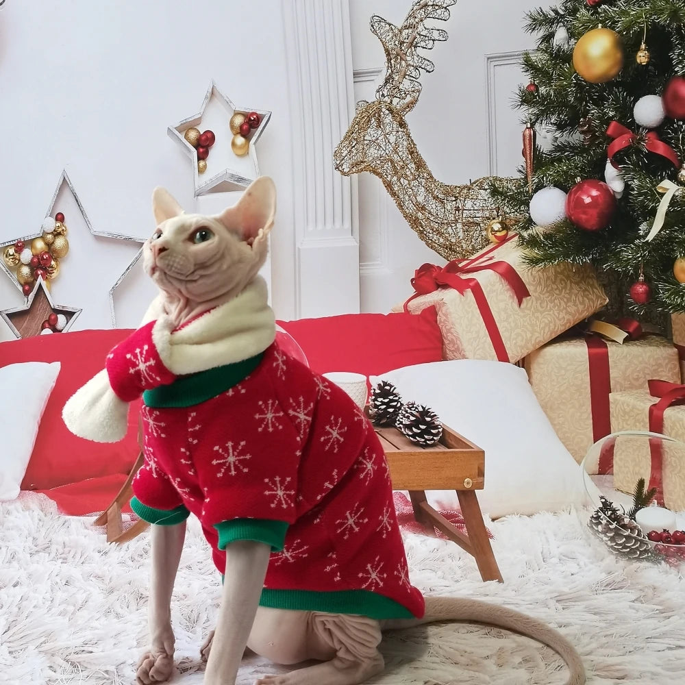 Vánoční oblečení pro sphynx
