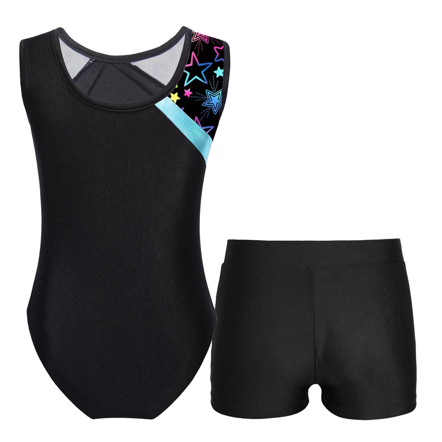 Dívčí trikot na gymnastiku s kraťasy