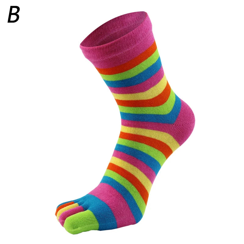 Unisex pruhované prstové ponožky