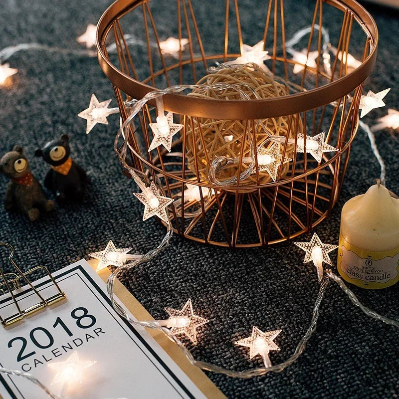 LED řetěz hvězdy