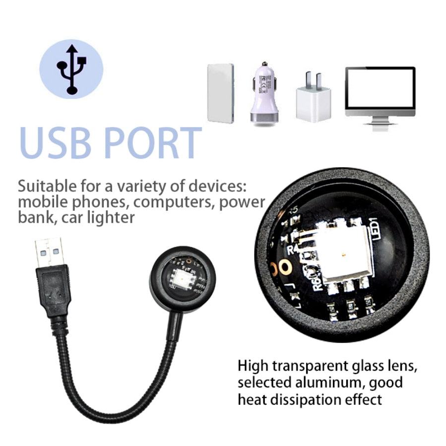 Lampa západ slunce USB