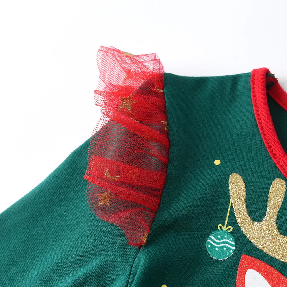 Dívčí vánoční šaty se sobem