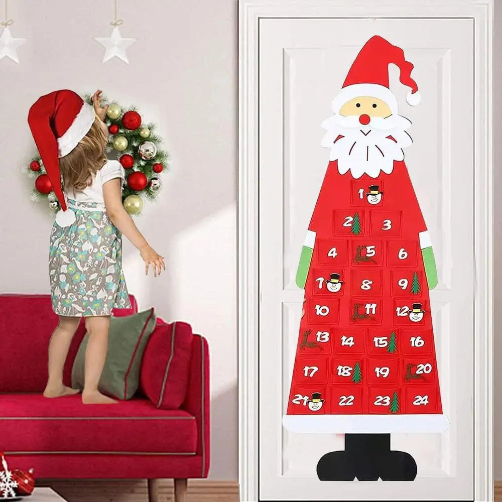 Visící adventní kalendář Santa