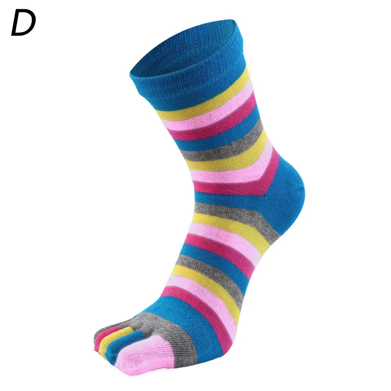 Unisex pruhované prstové ponožky