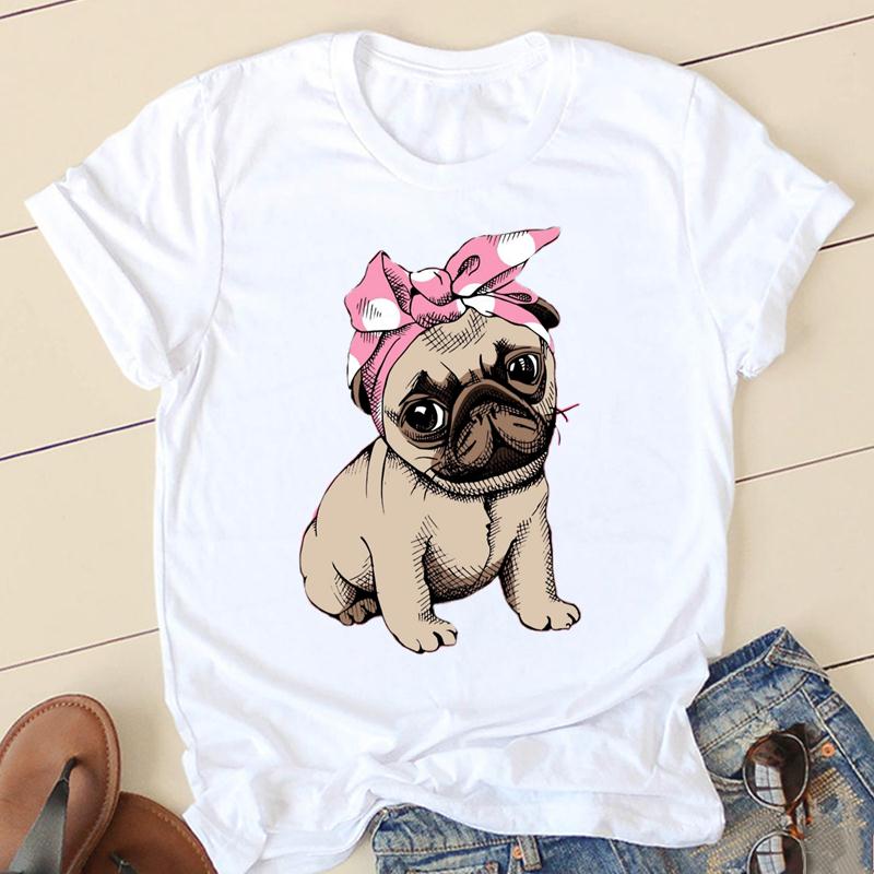Dámské triko s potiskem psa Pug