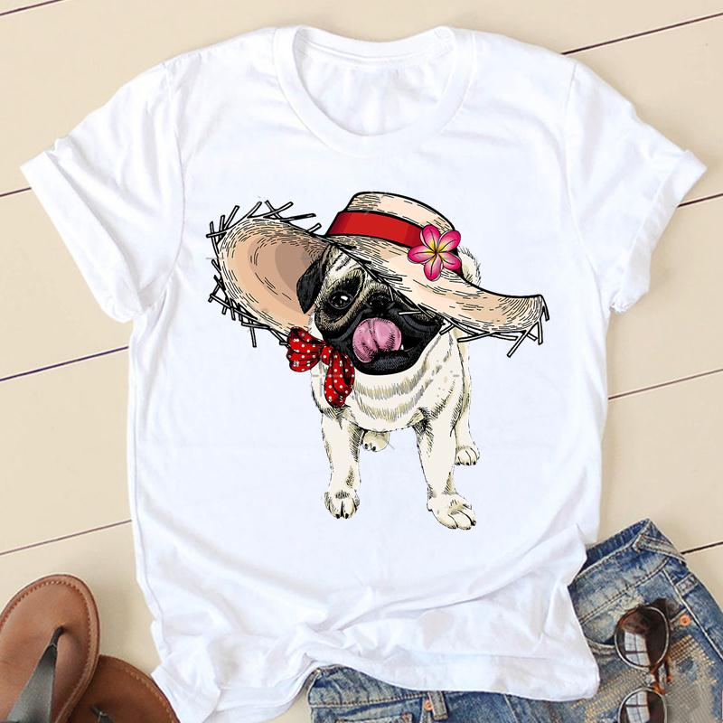 Dámské triko s potiskem psa Pug