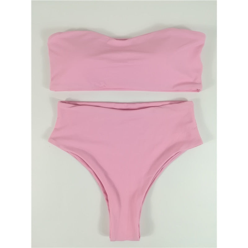 Dámské vysoké jendnobarevné bikiny