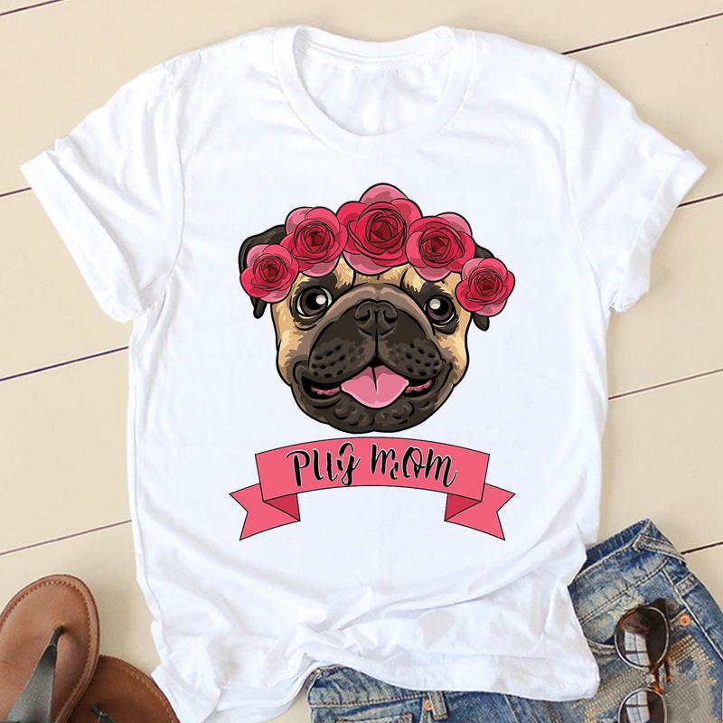 Dámské triko s potiskem psa Pug