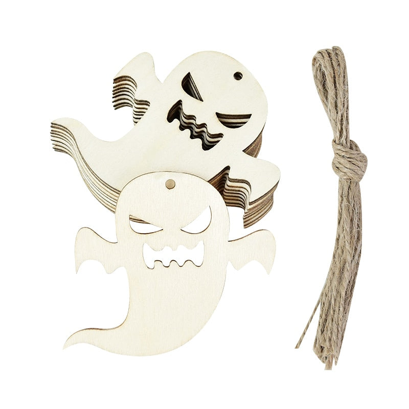 Dřevěné doplňky na Halloween 10 ks