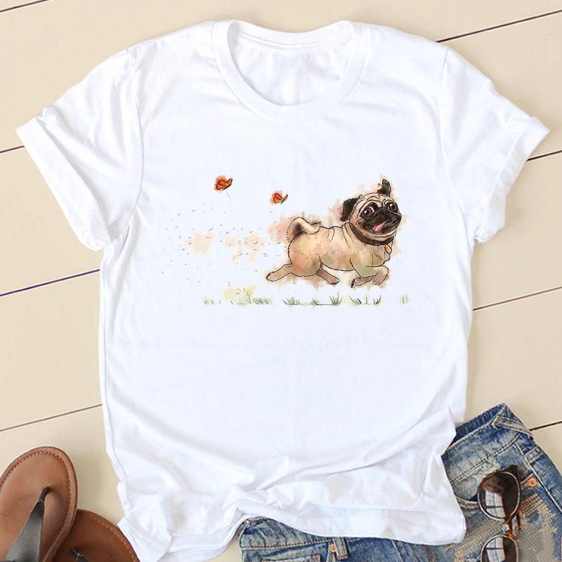 Dámské triko s potiskem psa Pug