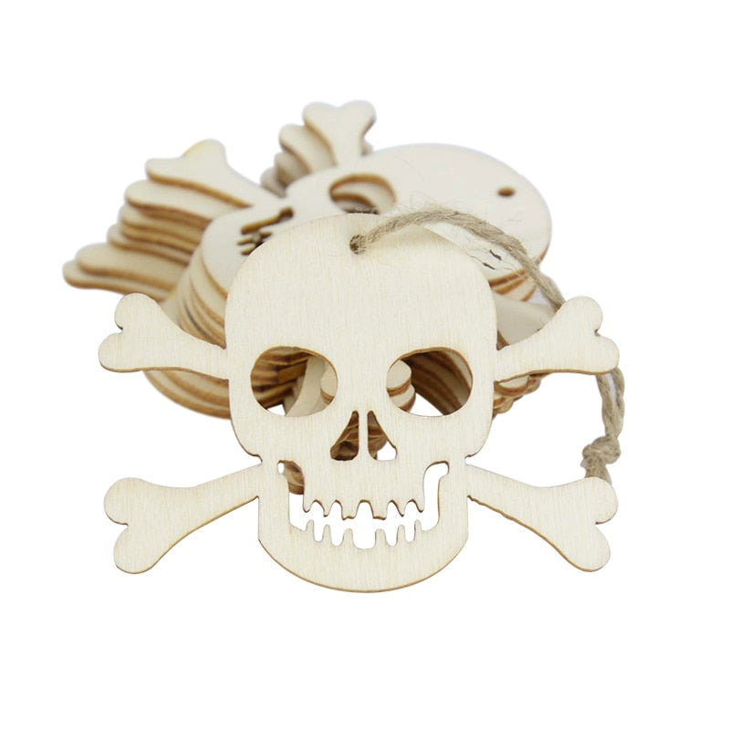 Dřevěné doplňky na Halloween 10 ks