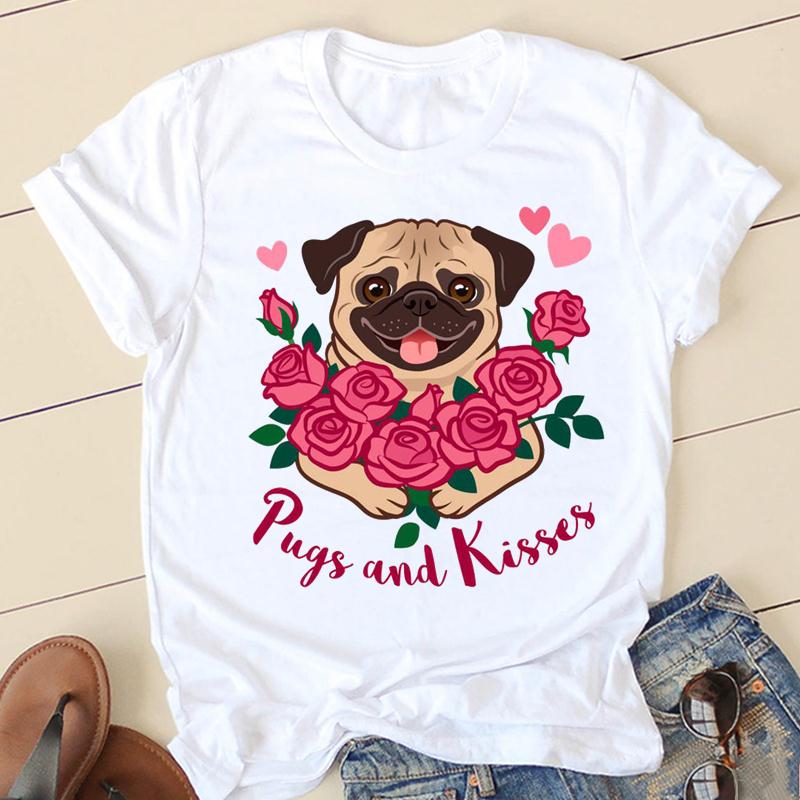 Dámské triko s potiskem psa Pug