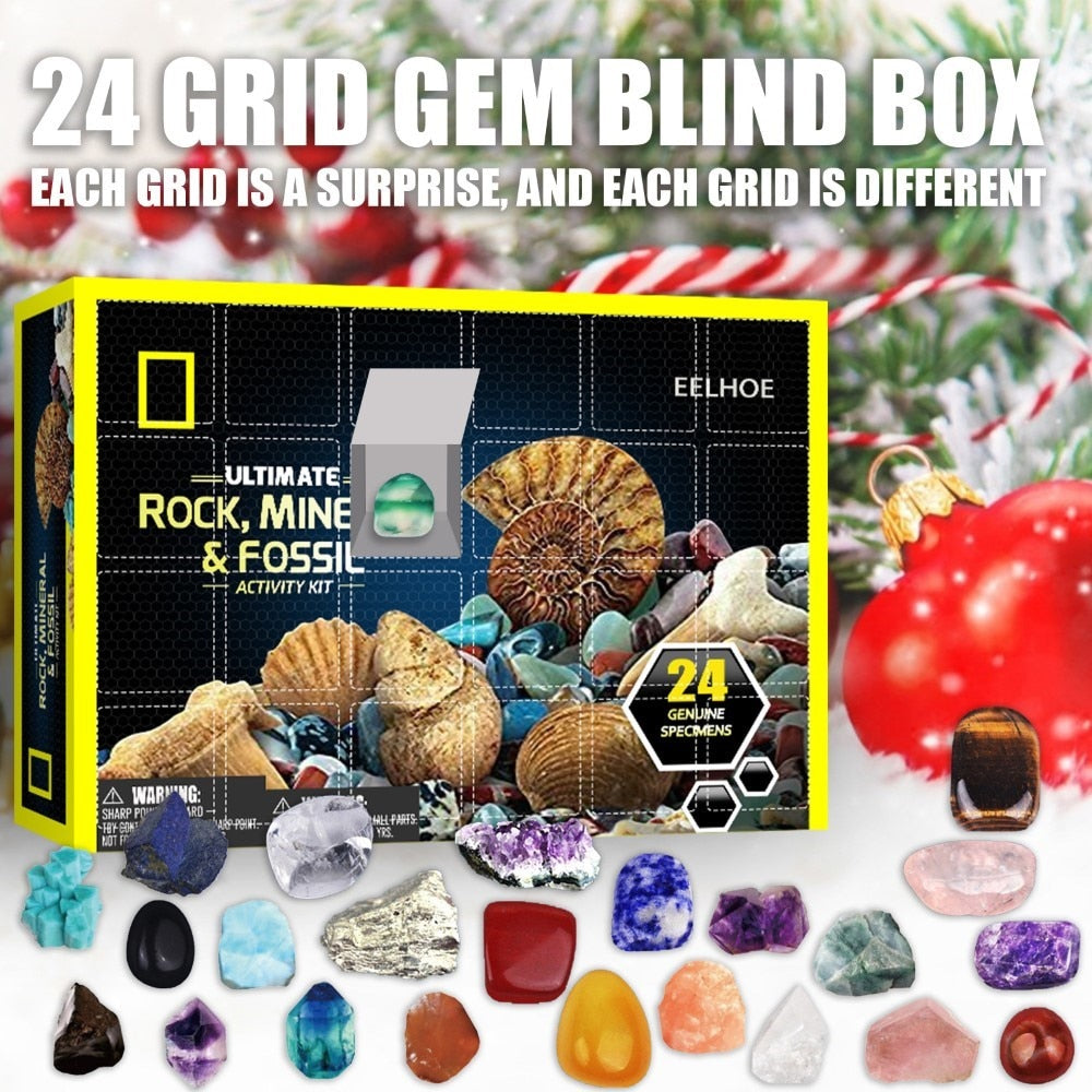 Adventní kalendář s minerálními kameny