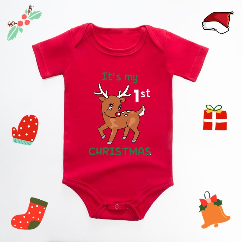 Vánoční body s nápisem My First Christmas Baby